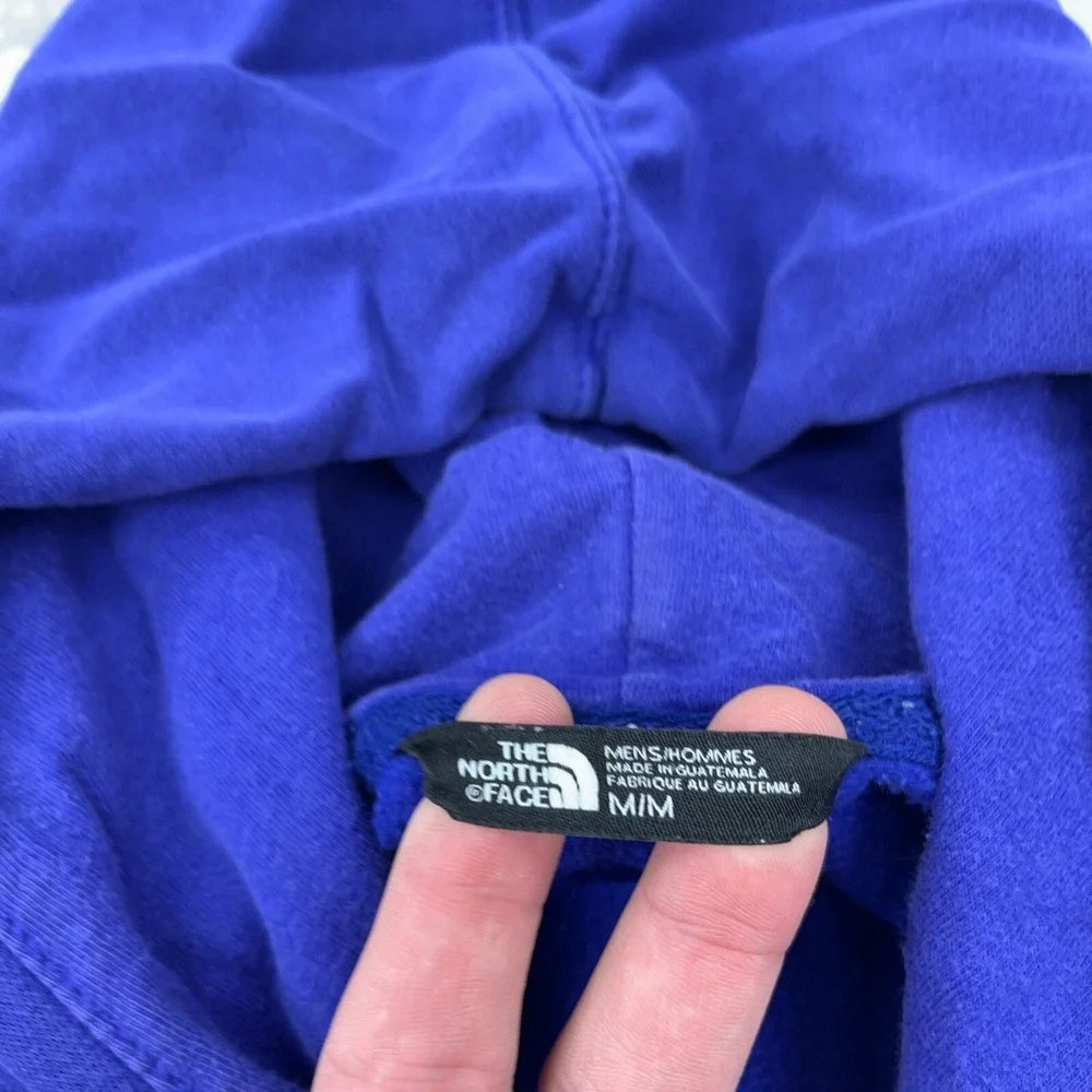 North‎ Face Sweatshirt Men Medium Purple Gray Hoodie Sweater Spell Out Hiking *